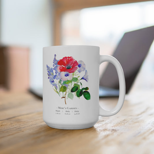 Custom Mug - Mothers Day Gift - Family Flower Bouquet