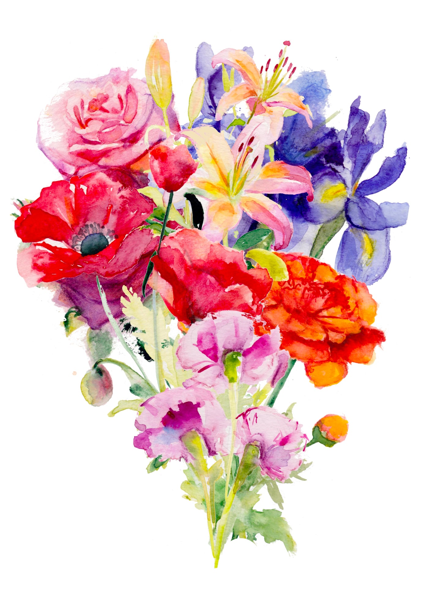 Custom Print - Family Birth Flower Bouquet