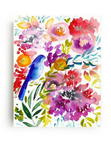 Bluebird Amongst the Blooms Art Print