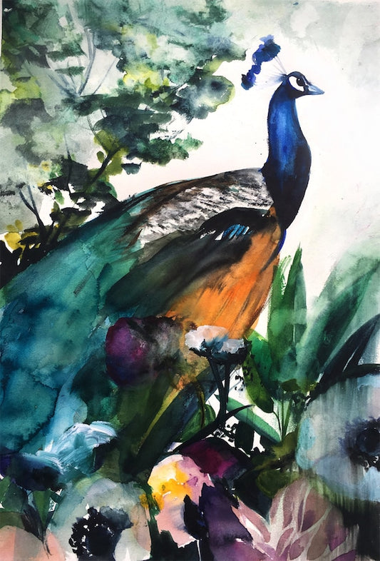 Peacock Garden Art Print