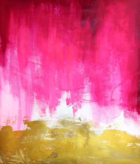 Pink and Gold Abstract Art Print