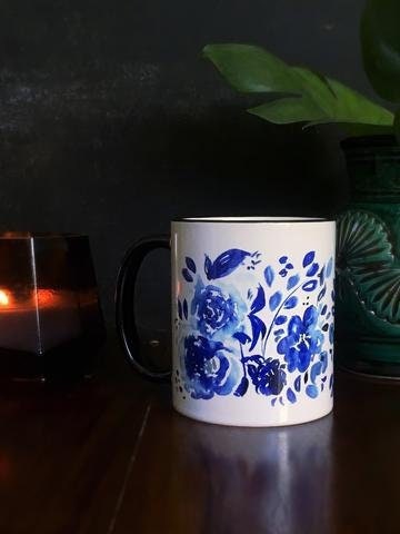Blue Floral Mug